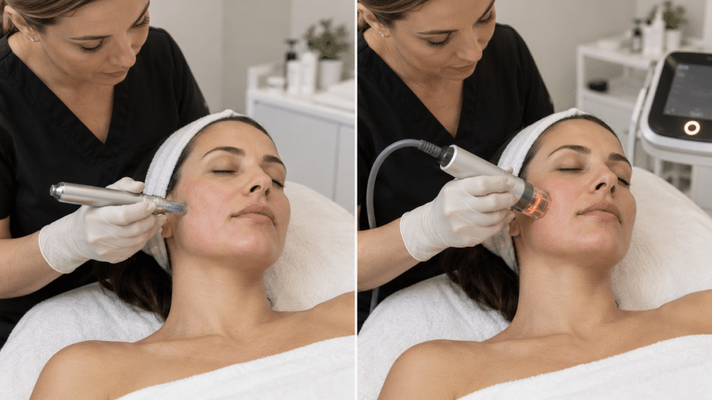 RF microneedling vs microneedling treatment device comparison
